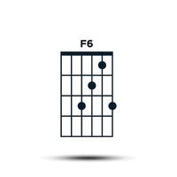 f6, de base guitare accord graphique icône vecteur modèle