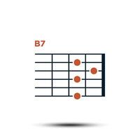 b7, de base guitare accord graphique icône vecteur modèle