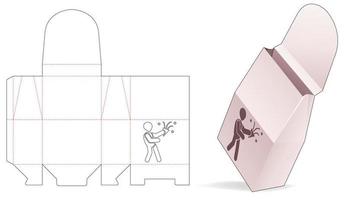 boîte d'emballage en carton avec modèle de découpe de fenêtre pour homme de célébration vecteur