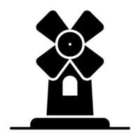 moderne conception icône de national moulin à vent modifiable conception icône de Moulin à vent vecteur