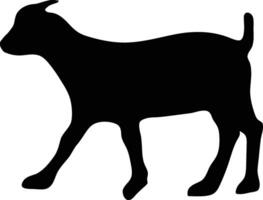 curieuse chèvres dans idyllique ferme paysage silhouette ou vecteur