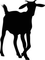 chèvres roaming dans campagne vecteur ou silhouette