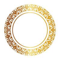 aztèque d'or cercle Cadre de courbé feuilles. sans couture avec crochets ou fils. similaire à le grec clavier aussi appelé Stepfred conception ou xicalcoliuhqui vecteur