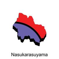 nasukarasuyama ville rouge et violet Couleur sur blanc arrière-plan, adapté pour votre affaires vecteur