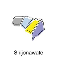 Shijonawate ville carte contour graphique conception, logotype élément pour modèle. vecteur