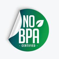 non bpa bisphénol A et phtalates certifié vert autocollant étiquette vecteur