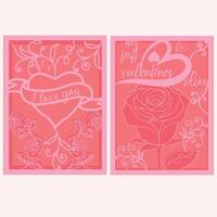 la Saint-Valentin journée rose cadeau carte multicouche. vecteur