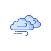 vent des nuages icône, météo, icône isolé sur blanc arrière-plan, adapté pour sites Internet, les blogs, logos, graphique conception, social médias, interface utilisateur, mobile applications. vecteur