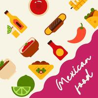 plat mexicain nourriture illustration Contexte avec nourriture Icônes vecteur