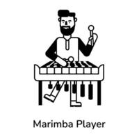 branché marimba joueur vecteur