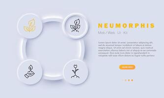 la nature ligne icône. imagerie, plante vie, émergence, expansion, croissance, renouvellement, Naturel monde. néomorphisme style. vecteur ligne icône pour affaires et La publicité