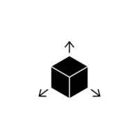 Trois dimensionnel concept ligne icône. Facile élément illustration. Trois dimensionnel concept contour symbole conception. vecteur