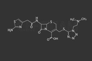 céfotiam moléculaire squelettique chimique formule vecteur