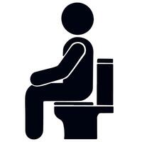 homme urine dans le toilette icône vecteur illustration