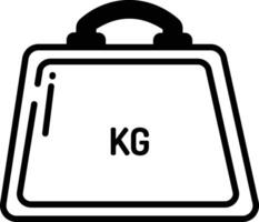 kilogramme glyphe et ligne vecteur illustration