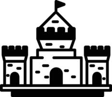 Château porte glyphe et ligne vecteur illustration