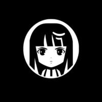 anime - noir et blanc isolé icône - vecteur illustration