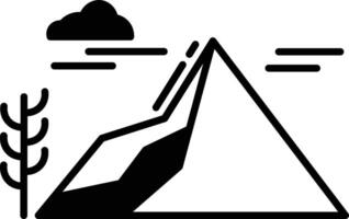Montagne ciel glyphe et ligne vecteur illustration