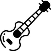 guitare glyphe et ligne vecteur illustration