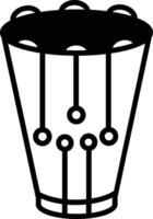 piège tambour glyphe et ligne vecteur illustration