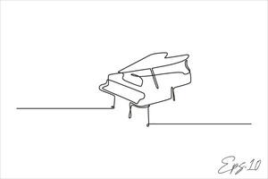 continu ligne vecteur illustration conception de piano la musique planche