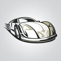 voiture Icônes, ancien voiture, unique icône, voiture logo avec une argent Contexte. vecteur illustration