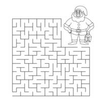 noir et blanc vecteur illustration. enfants éducatif Jeu labyrinthe - Aidez-moi le gnome trouver le droite chemin. coloration livre.