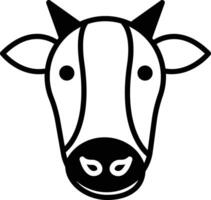 vache glyphe et ligne vecteur illustration