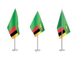 drapeau de Zambie avec argent pôle.set de la Zambie nationale drapeau vecteur