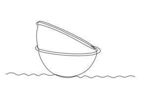 nourriture bol continu un ligne dessin. cuisine outils concept vecteur illustration