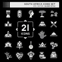 icône ensemble Sud Afrique. en relation à éducation symbole. brillant style. Facile conception illustration vecteur