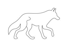 Loup dans un continu ligne dessin vecteur illustration