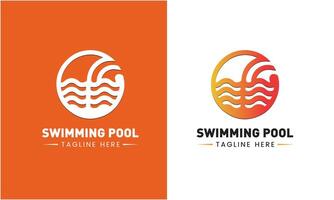ai généré nager bassin symbole icône logo vecteur concept l'eau mer