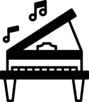 piano classe glyphe et ligne vecteur illustration