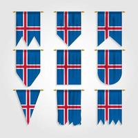 drapeau de l'islande sous différentes formes, drapeau de l'islande sous différentes formes vecteur