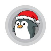 pingouin dessin animé mignon joyeux noël vecteur