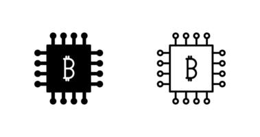 icône de vecteur de puce bitcoin