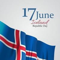 17 juin fond de jour de la république d'islande. illustration vectorielle vecteur