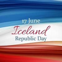 17 juin fond de jour de la république d'islande. illustration vectorielle vecteur