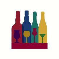 illustration vectorielle de fond de bouteille d'alcool silhouette vecteur