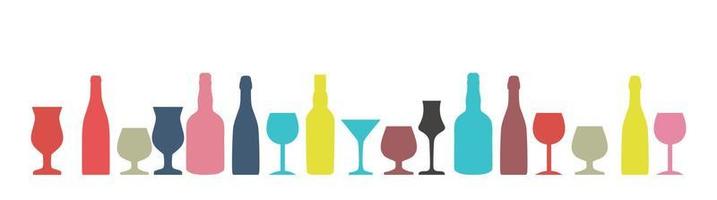 illustration vectorielle de fond de bouteille d'alcool silhouette