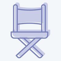 icône réalisateur chaise. en relation à divertissement symbole. deux Ton style. Facile conception illustration vecteur