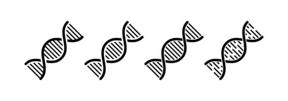 ADN hélix icône. spirale moléculaire gène vecteur. génétique chromosome. la biologie science, médicament. vecteur