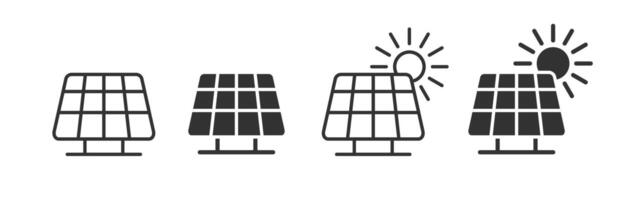 solaire panneau icône. éco, alternative énergie. écologie électrique batterie signe. vert énergie. vecteur