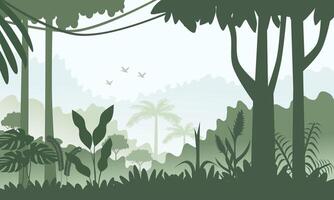 jungle paysage Contexte. vecteur illustration.