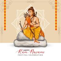 content shree RAM navami hindou culturel Festival salutation Contexte vecteur