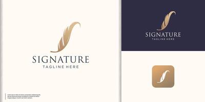 plume stylo logo silhouette vecteur conception, d'or couleur, logotype pour votre affaires entreprise identité