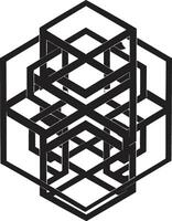 géométrique zénith abstrait noir vecteur logo conception avec dynamique formes éthéré équilibre lisse noir logo avec abstrait géométrique formes dans vecteur