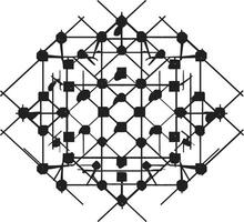 éthéré équilibre monochromatique emblème représentant abstrait géométrique conception dans vecteur dimensionnel harmonie vecteur logo avec élégant noir abstrait géométrique éléments