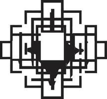 dynamique points de vue vecteur logo conception mettant en valeur abstrait noir géométrique formes abstrait énigme lisse vecteur logo conception avec noir abstrait géométrique motifs